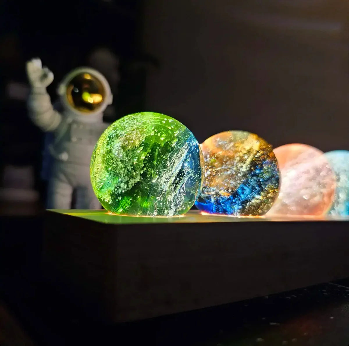7 Galaxies Crystal Sphere Decor