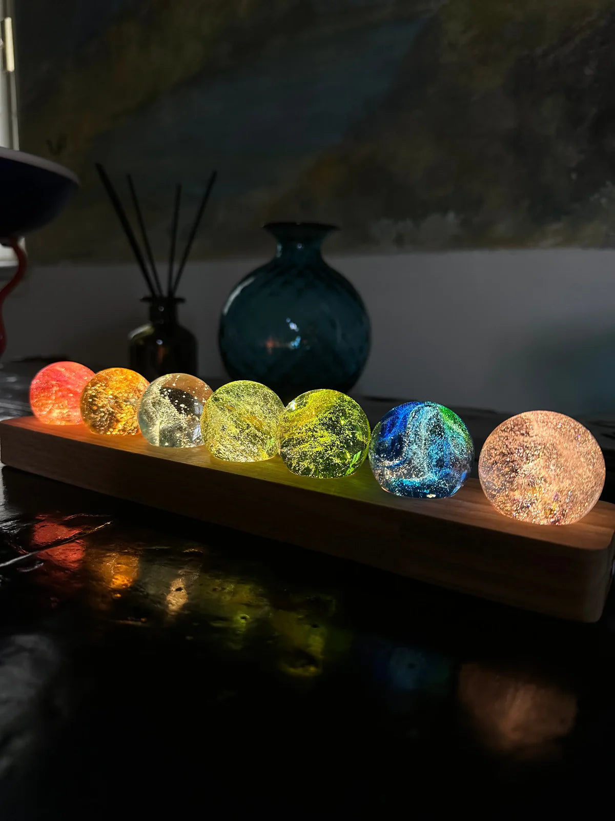 7 Galaxies Crystal Sphere Decor